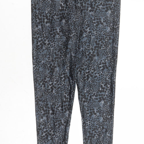 Marks and Spencer Womens Grey Animal Print Polyester Compression Leggings Size 6 L27 in Regular - Leopard Pattern