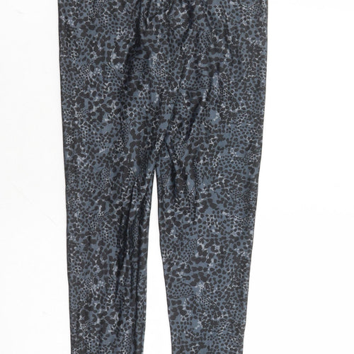 Marks and Spencer Womens Grey Animal Print Polyester Compression Leggings Size 6 L27 in Regular - Leopard Pattern