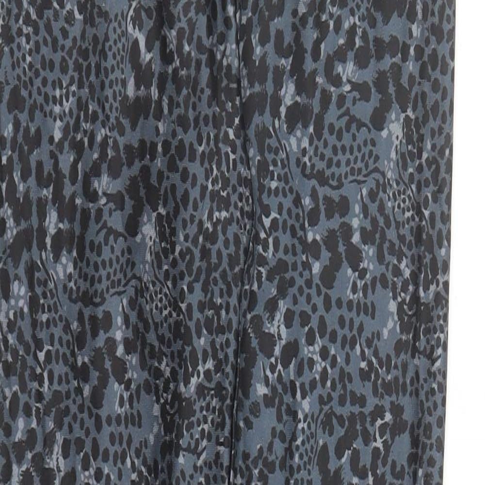 Marks and Spencer Womens Grey Animal Print Polyester Compression Leggings Size 6 L27 in Regular - Leopard Pattern