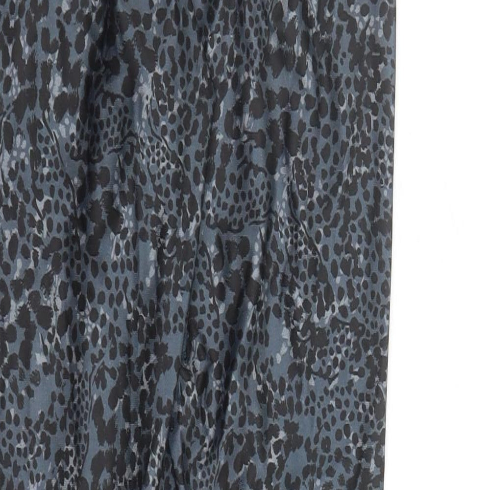 Marks and Spencer Womens Grey Animal Print Polyester Compression Leggings Size 6 L27 in Regular - Leopard Pattern