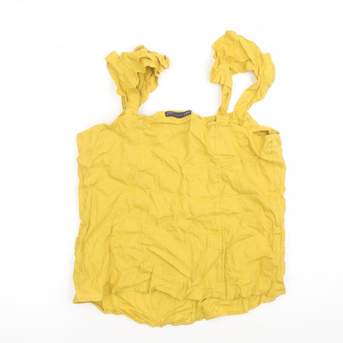 Marks and Spencer Womens Yellow Flax Camisole Tank Size 12 Square Neck