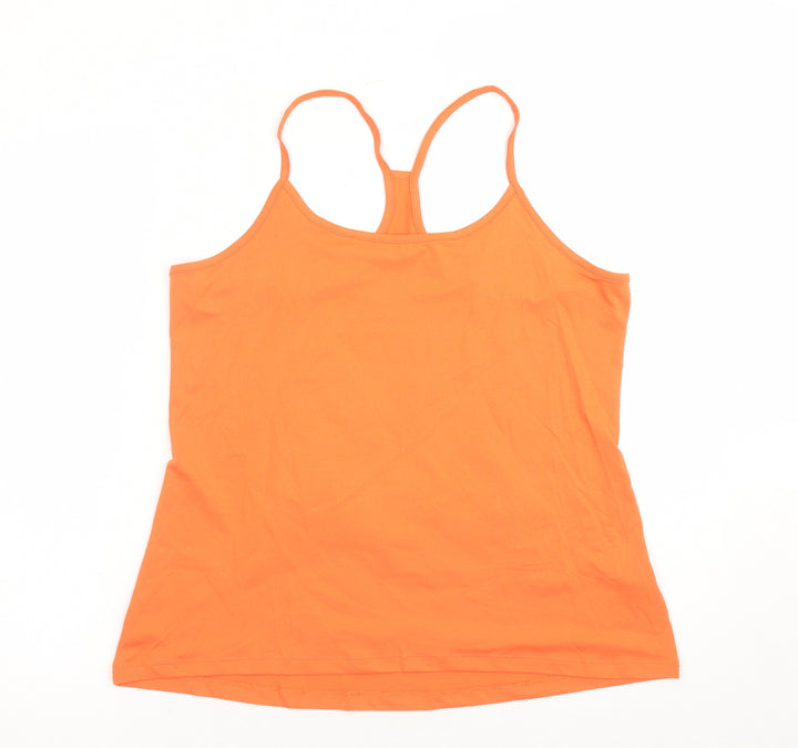 GOODMOVE Womens Orange Polyester Camisole Tank Size 18 Round Neck Pullover
