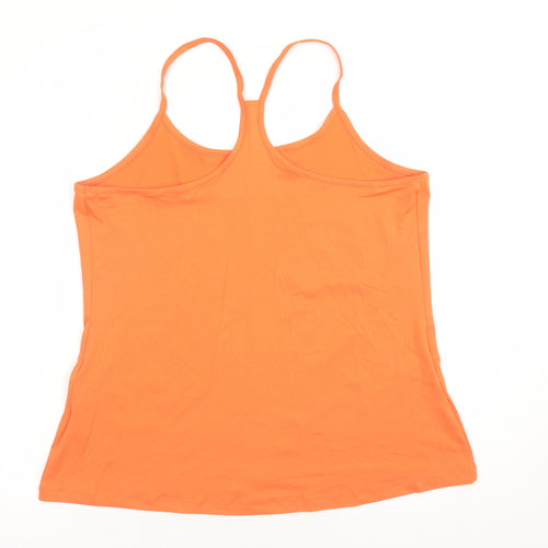 GOODMOVE Womens Orange Polyester Camisole Tank Size 18 Round Neck Pullover
