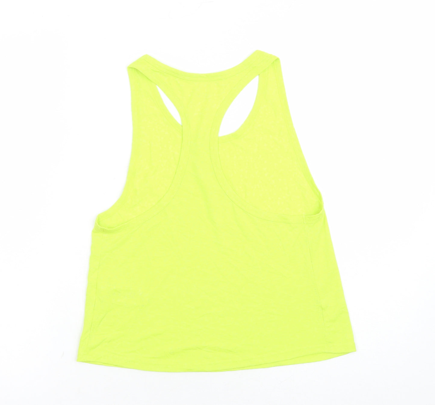 GOODMOVE Womens Green Geometric Polyester Camisole Tank Size 8 Round Neck Pullover