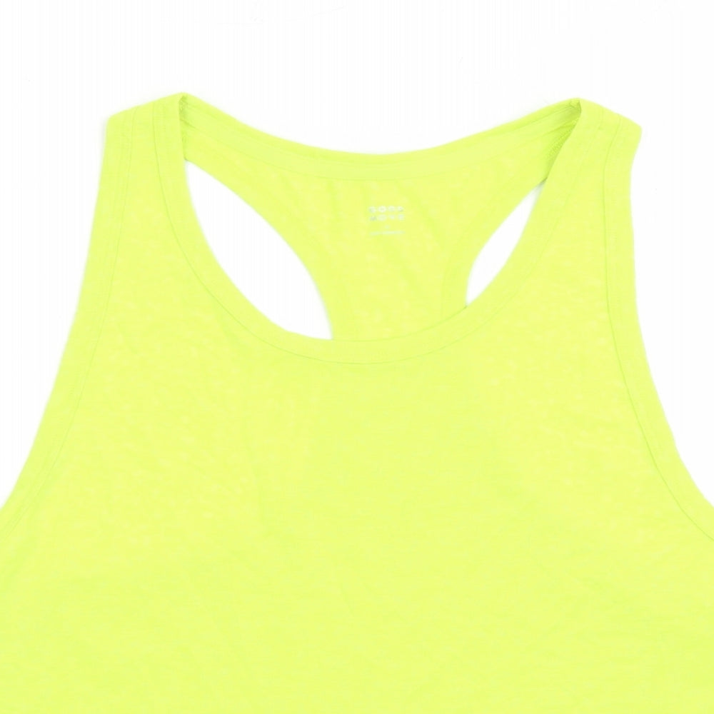 GOODMOVE Womens Green Geometric Polyester Camisole Tank Size 8 Round Neck Pullover