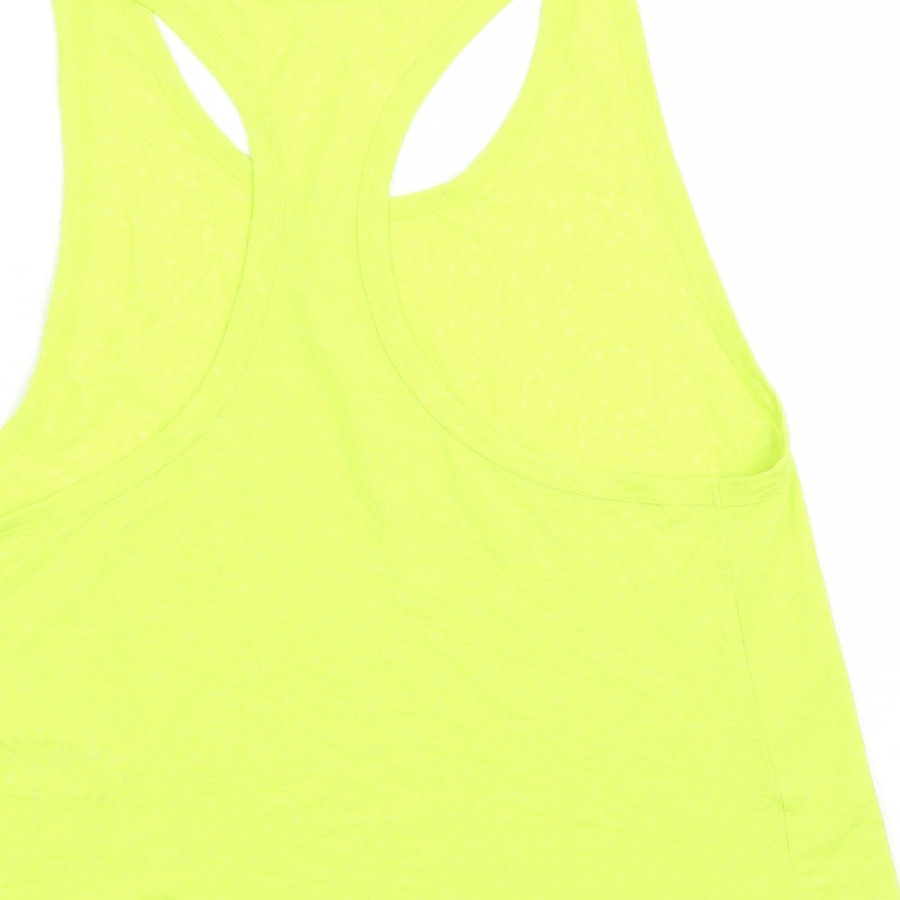 GOODMOVE Womens Green Geometric Polyester Camisole Tank Size 8 Round Neck Pullover
