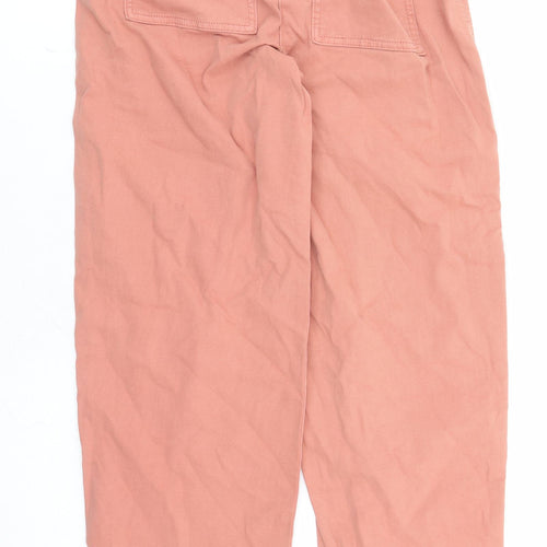 Marks and Spencer Womens Orange Cotton Straight Jeans Size 6 L27 in Regular Zip - Elasticated Waist
