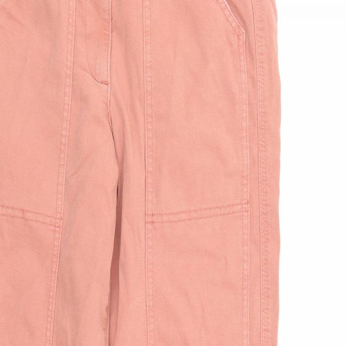 Marks and Spencer Womens Orange Cotton Straight Jeans Size 6 L27 in Regular Zip - Elasticated Waist