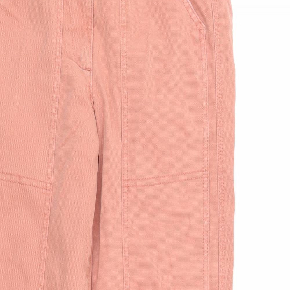 Marks and Spencer Womens Orange Cotton Straight Jeans Size 6 L27 in Regular Zip - Elasticated Waist
