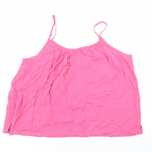 Marks and Spencer Womens Pink Viscose Camisole Tank Size 20 Round Neck