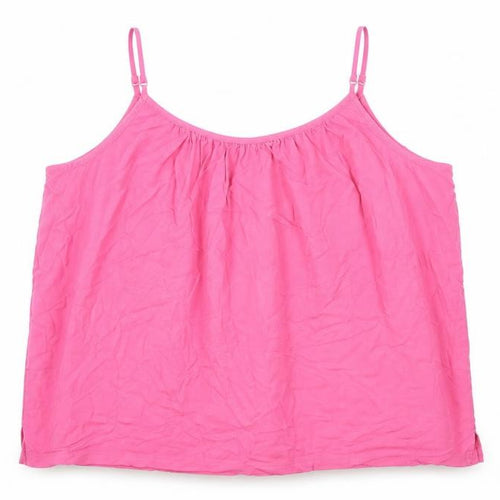 Marks and Spencer Womens Pink Viscose Camisole Tank Size 20 Round Neck