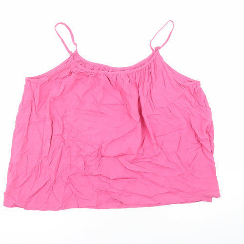 Marks and Spencer Womens Pink Viscose Camisole Tank Size 20 Round Neck