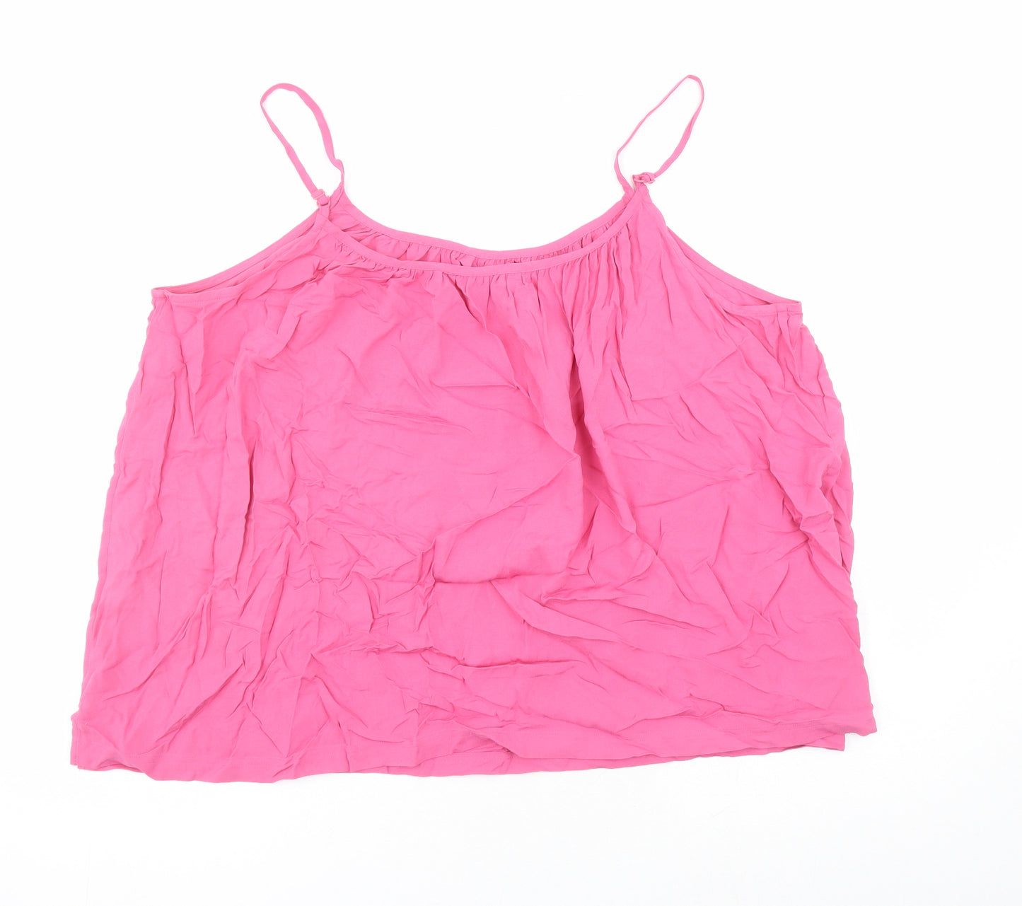 Marks and Spencer Womens Pink Viscose Camisole Tank Size 20 Round Neck