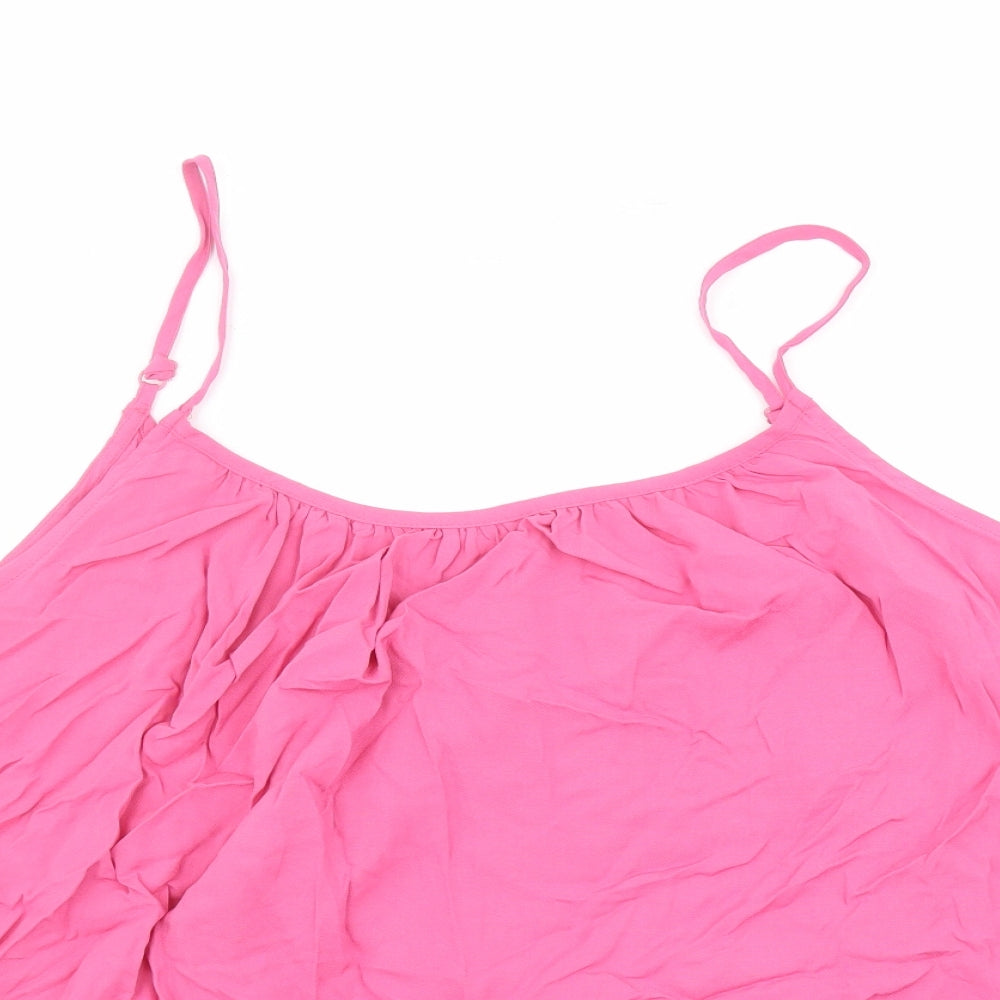 Marks and Spencer Womens Pink Viscose Camisole Tank Size 20 Round Neck