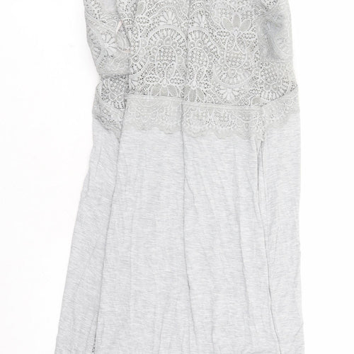 Marks and Spencer Womens Grey Solid Viscose Cami Dress Size L