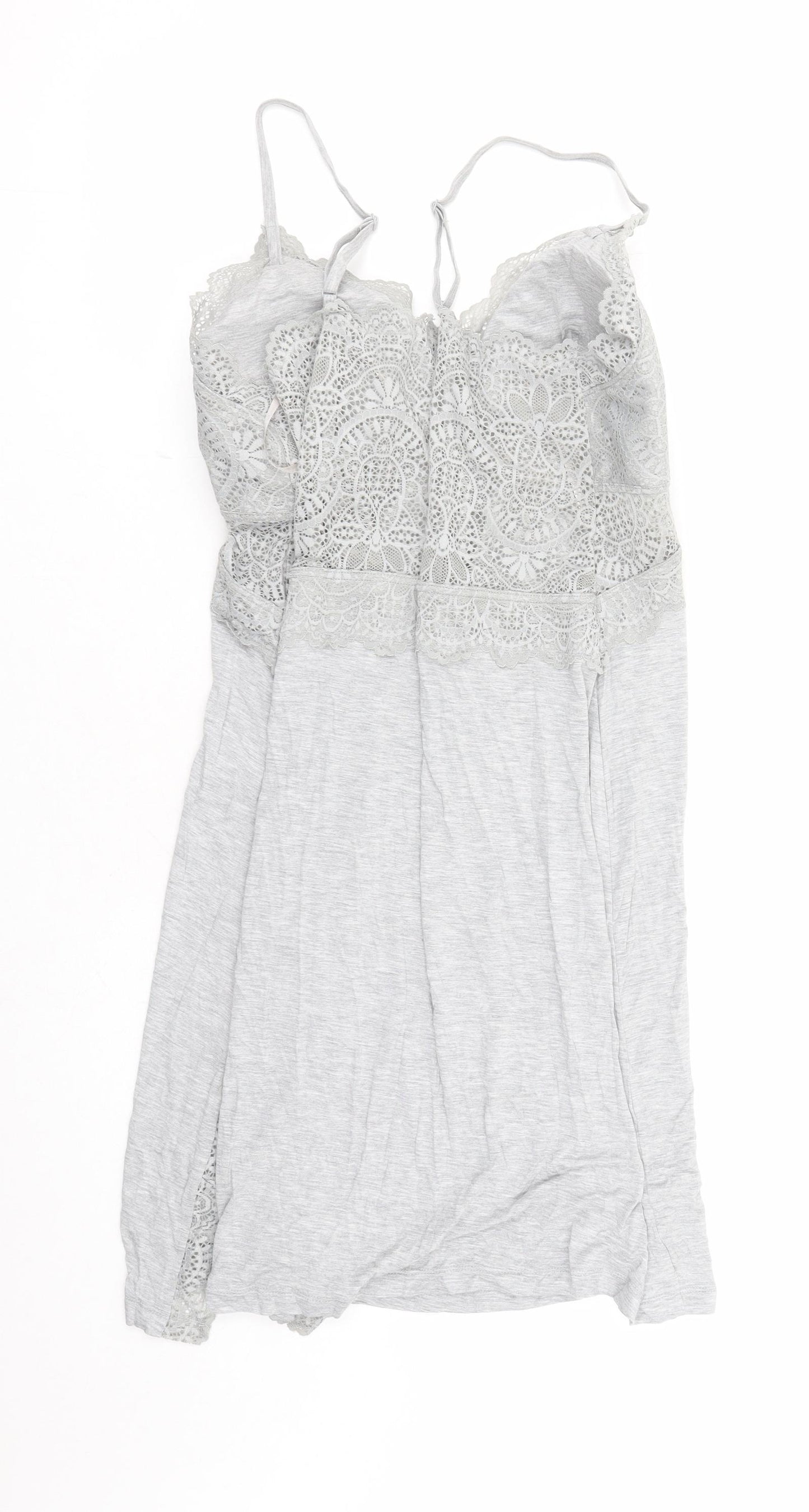 Marks and Spencer Womens Grey Solid Viscose Cami Dress Size L