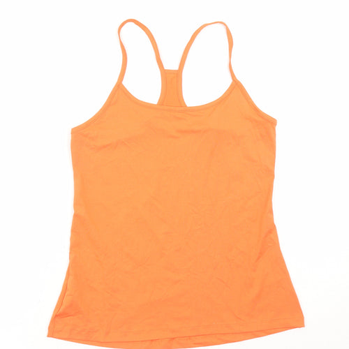 GOODMOVE Womens Orange Polyester Camisole Tank Size 12 Round Neck Pullover