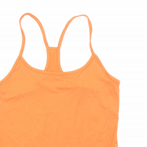 GOODMOVE Womens Orange Polyester Camisole Tank Size 12 Round Neck Pullover
