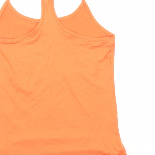GOODMOVE Womens Orange Polyester Camisole Tank Size 12 Round Neck Pullover