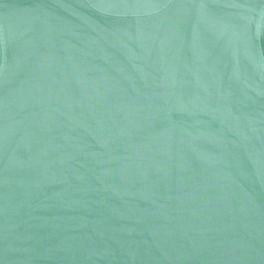 Marks and Spencer Mens Green Striped Cotton Henley Sweatshirt Size XL