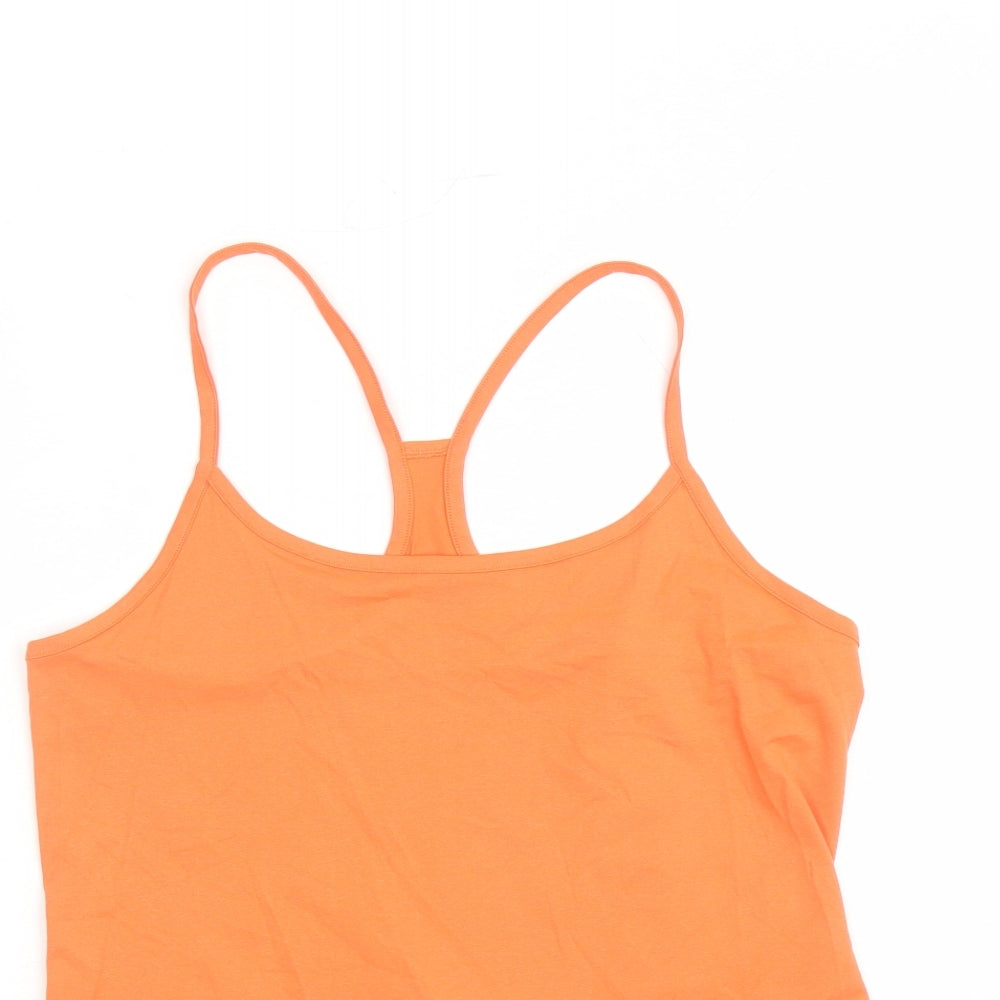 GOODMOVE Womens Orange Polyester Camisole Tank Size 14 Round Neck Pullover