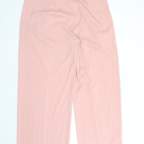 Marks and Spencer Womens Pink Polyester Trousers Size 18 L31 in Regular Zip