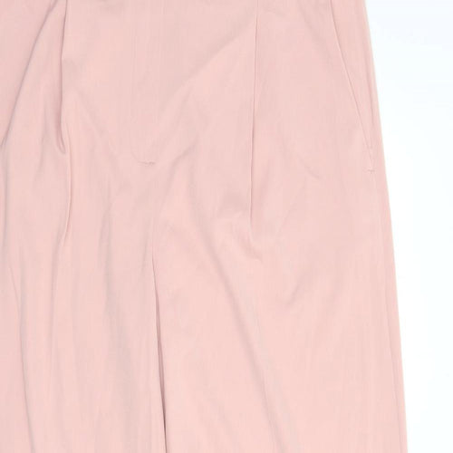 Marks and Spencer Womens Pink Polyester Trousers Size 18 L31 in Regular Zip
