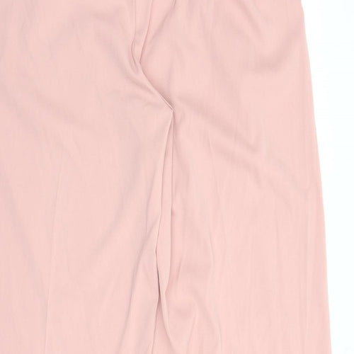 Marks and Spencer Womens Pink Polyester Trousers Size 18 L31 in Regular Zip
