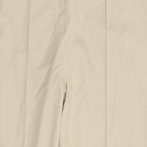 Marks and Spencer Womens Beige Polyester Trousers Size 22 L28 in Regular - Elasticated Waist