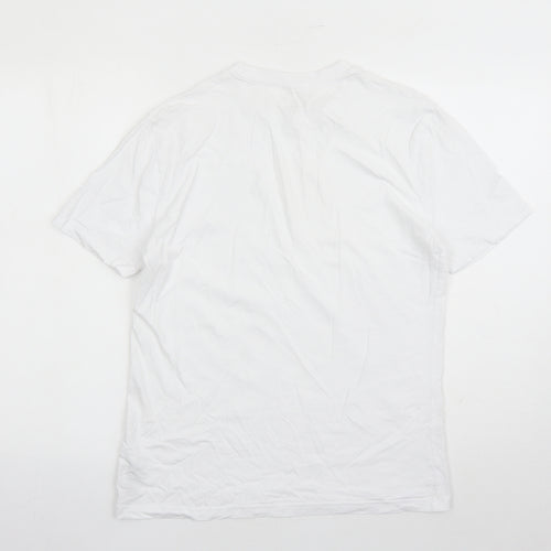 Marks and Spencer Mens White Cotton T-Shirt Size M Crew Neck