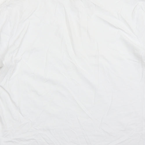 Marks and Spencer Mens White Cotton T-Shirt Size M Crew Neck