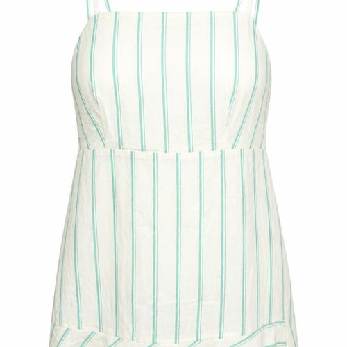 Marks and Spencer Womens Ivory Striped Flax Camisole Tank Size 20 Square Neck