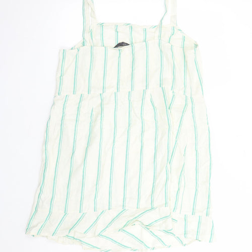 Marks and Spencer Womens Ivory Striped Flax Camisole Tank Size 20 Square Neck