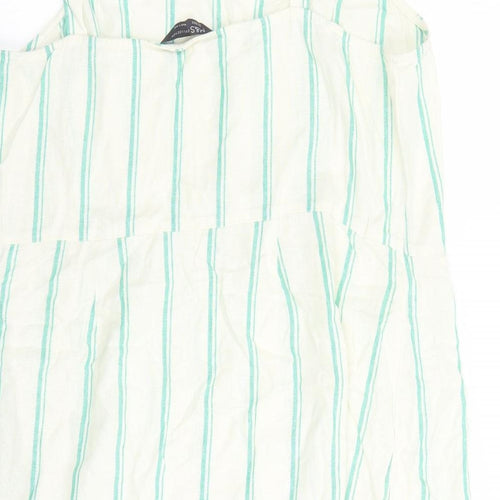 Marks and Spencer Womens Ivory Striped Flax Camisole Tank Size 20 Square Neck