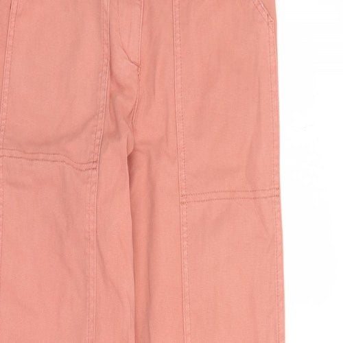 Marks and Spencer Womens Orange Cotton Straight Jeans Size 8 L30 in Regular Zip - Elasticated Waist