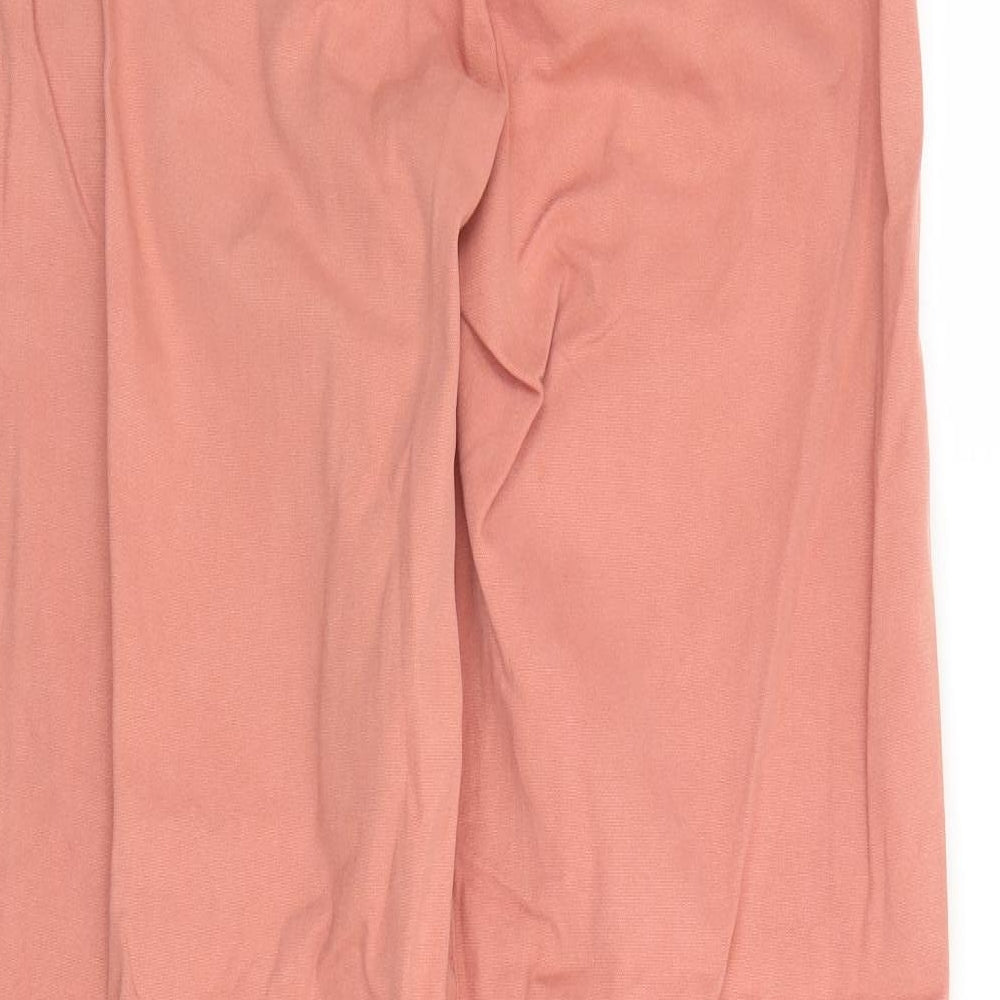 Marks and Spencer Womens Orange Cotton Straight Jeans Size 8 L30 in Regular Zip - Elasticated Waist