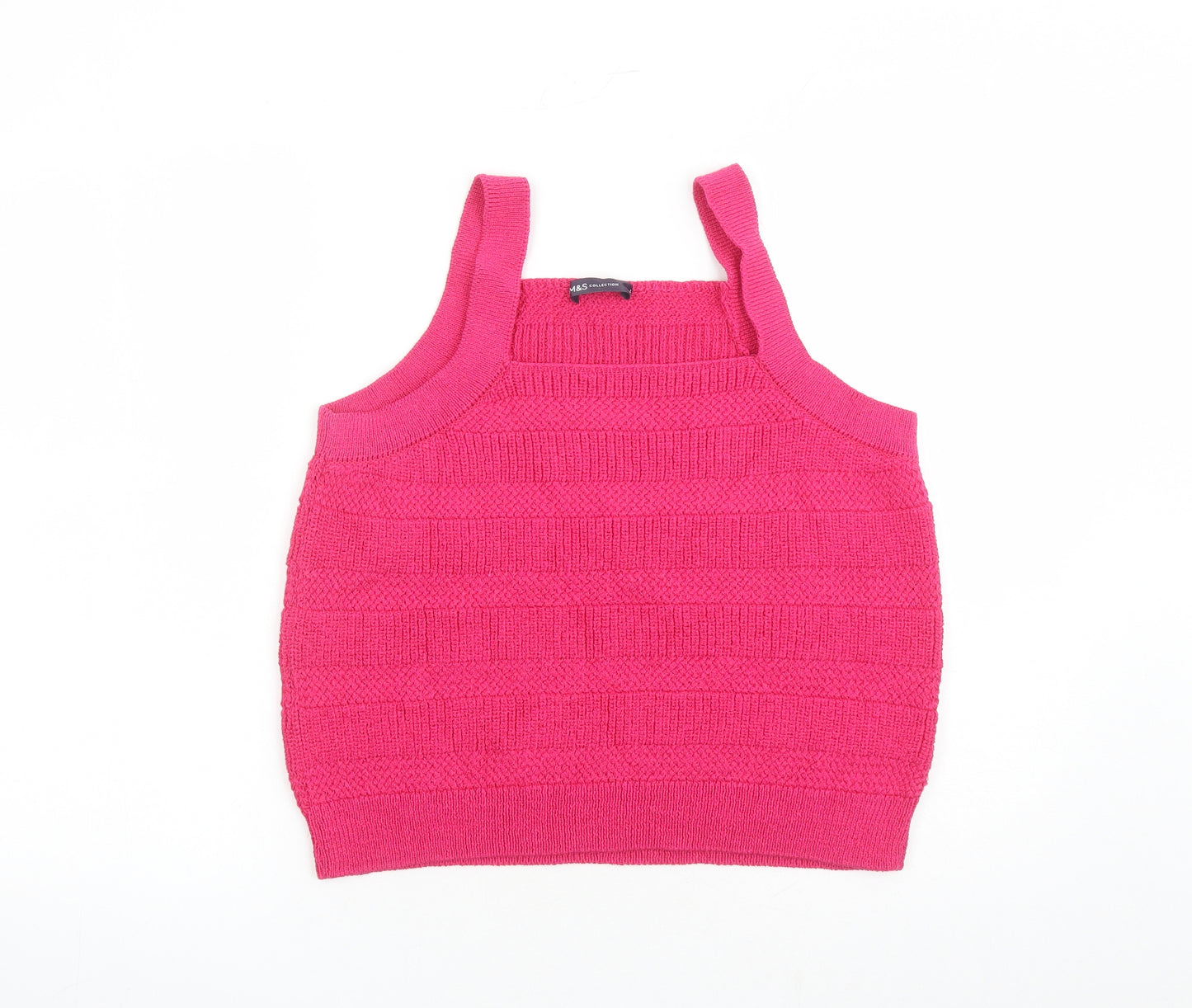 Marks and Spencer Womens Pink Cotton Basic Tank Size L Sweetheart