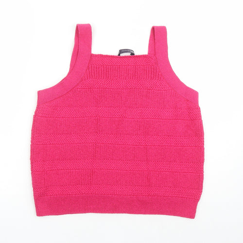 Marks and Spencer Womens Pink Cotton Basic Tank Size L Sweetheart