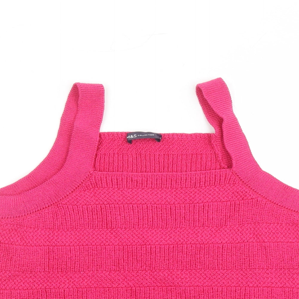 Marks and Spencer Womens Pink Cotton Basic Tank Size L Sweetheart