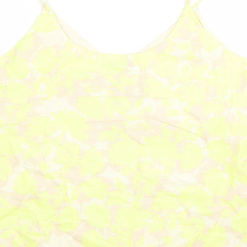 Marks and Spencer Womens Yellow Floral Flax Camisole Tank Size 20 V-Neck
