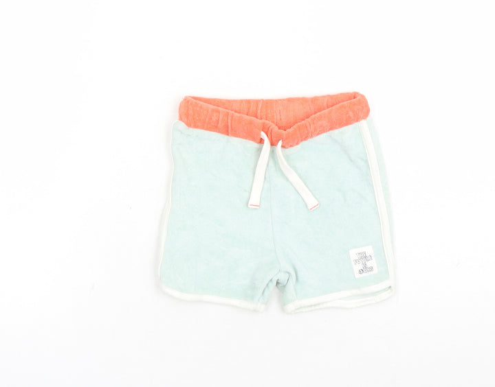Marks and Spencer Baby Green Cotton Sweatpants Trousers Size 12-18 Months Drawstring - The Future Is Ours Elasticated Waist