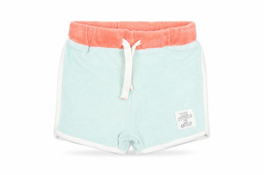 Front view of Marks & Spencer Baby Green Cotton sweatpants, Months Drawstring - The Future Is Ours Elasticated Waist