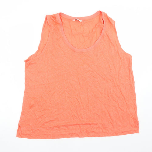 Autograph Womens Orange Flax Basic Tank Size 20 Scoop Neck