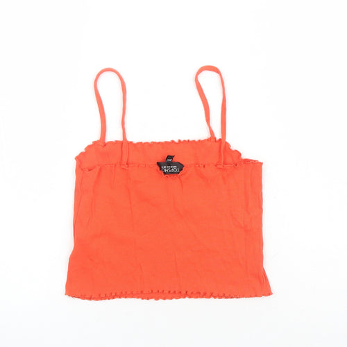 Topshop Womens Red Cotton Cropped Tank Size 12 Square Neck