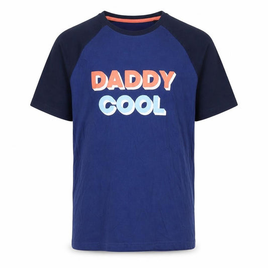 Marks and Spencer Mens Blue Colourblock Cotton Pyjama Top Size S Pullover - Daddy Cool