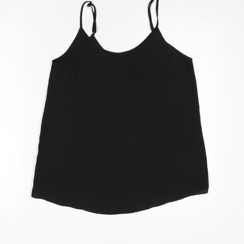 Oasis Womens Black Polyester Camisole Tank Size 8 Scoop Neck