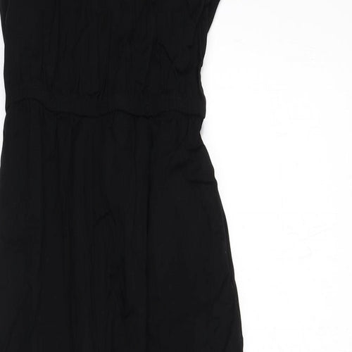 H&M Girls Black Viscose Jumpsuit One-Piece Size 11-12 Years L23 in Button - Lace Trim, Tie Detail