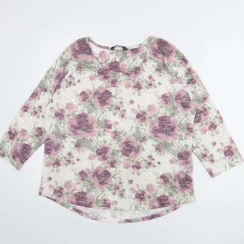 Bonmarché Womens Multicoloured Round Neck Floral Polyester Pullover Jumper Size 16