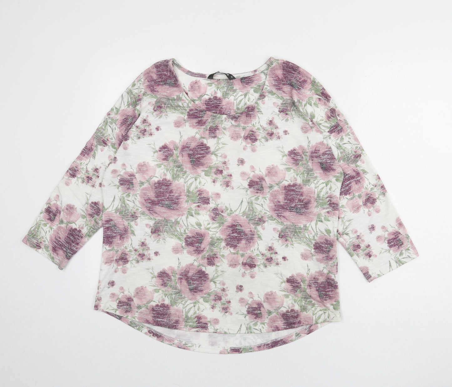 Bonmarché Womens Multicoloured Round Neck Floral Polyester Pullover Jumper Size 16