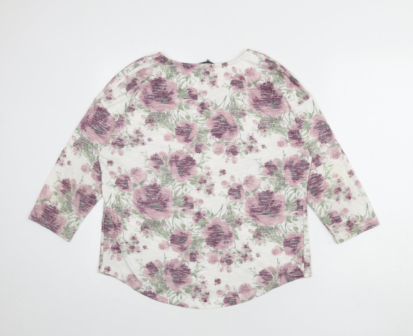Bonmarché Womens Multicoloured Round Neck Floral Polyester Pullover Jumper Size 16